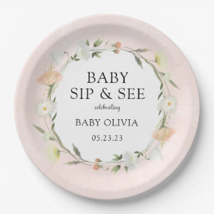 Wildflowers Baby Sip and See Paper Plate