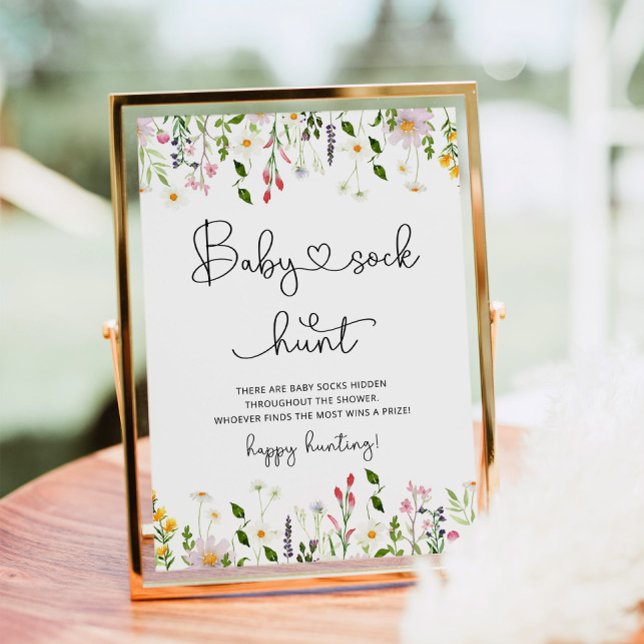 Wildflowers Baby sock hunt baby shower Poster (Creator Uploaded)