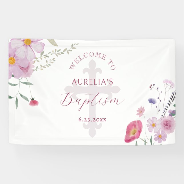 Wildflowers Baptism Banner (Horizontal)