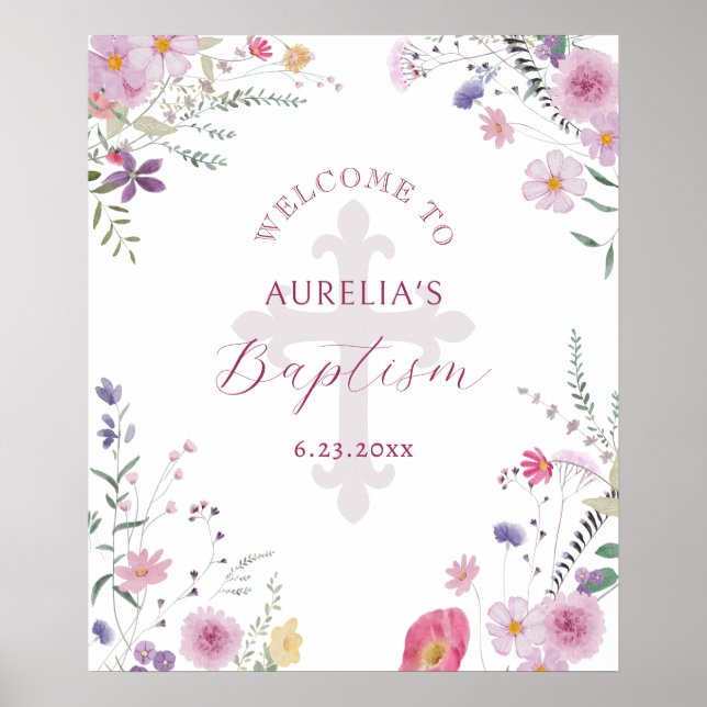 Wildflowers Baptism Welcome Poster (Front)