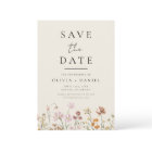Wildflowers Beige Boho Save the Date Minimalist 