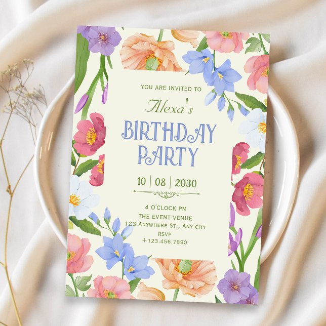 Wildflowers birthday invitation (Creator Uploaded)
