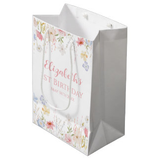 WILDFLOWERS Birthday party Medium Gift Bag