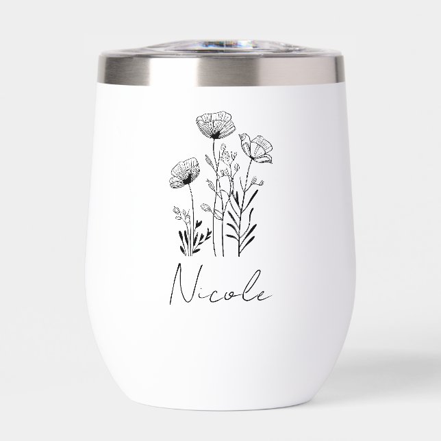 Wildflowers black hand-drawing custom name  (Front)