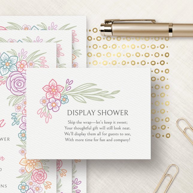 Wildflowers Bloom Floral Display Shower Enclosure Card (Creator Uploaded)