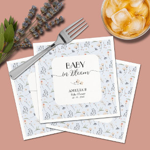 Wildflowers Blue Boy Baby Shower Napkin