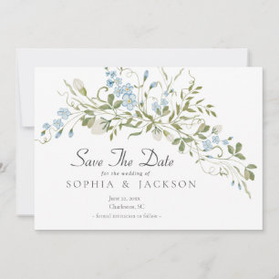 Wildflowers Blue Green Wedding Save The Date