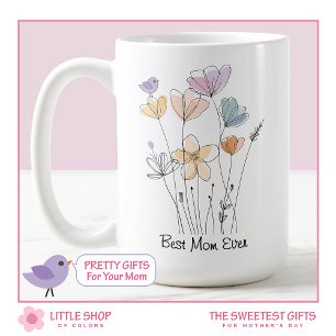 Wildflowers Bluebird Best Mum Ever Mothers Day Mug