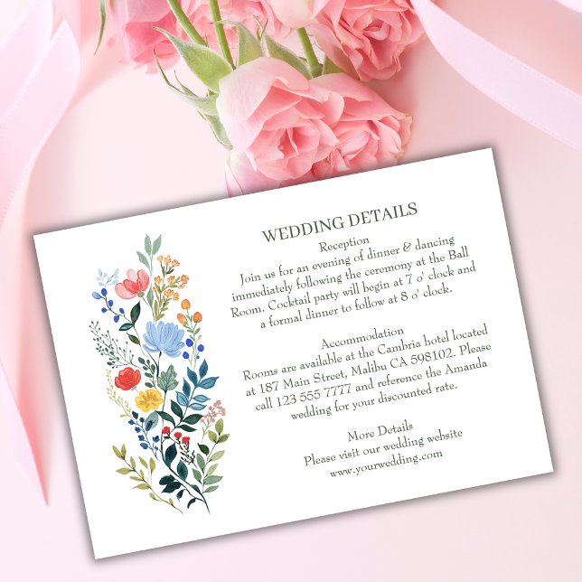 Wildflowers Bohemian Garden Wedding Details Enclosure Card (Creator Uploaded)
