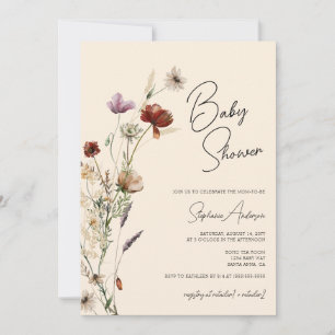 Wildflowers Boho Baby Shower Invitation
