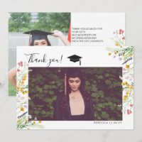 Wildflowers boho Graduation Thank you photo