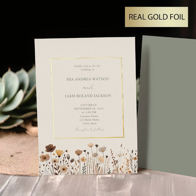 Wildflowers Boho Sage Green Gold Wedding (Creator Uploaded)