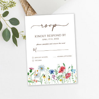 Wildflowers Boho Wedding RSVP Card