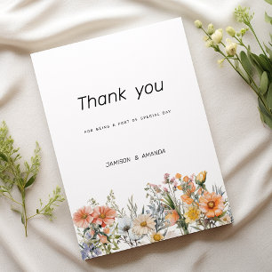 Wildflowers botanical garden floral Thank You Invitation