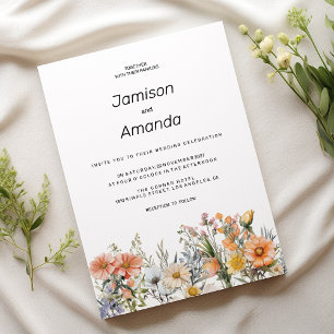 Wildflowers botanical garden floral Wedding Invitation