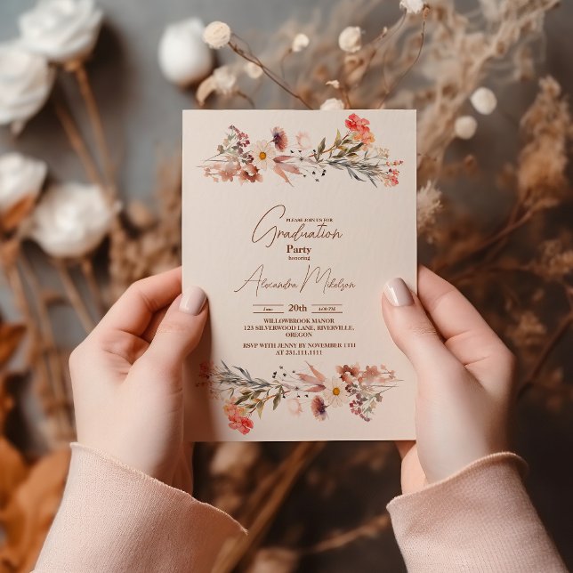 Wildflowers Botanical Garden Graduation Invitation (Creator Uploaded)