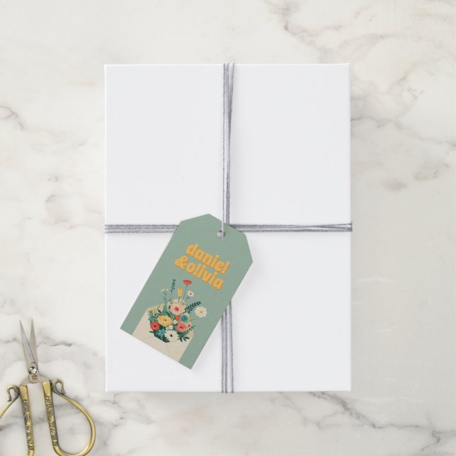 Wildflowers Botanical Garden Wedding Gift Tags (With Twine)