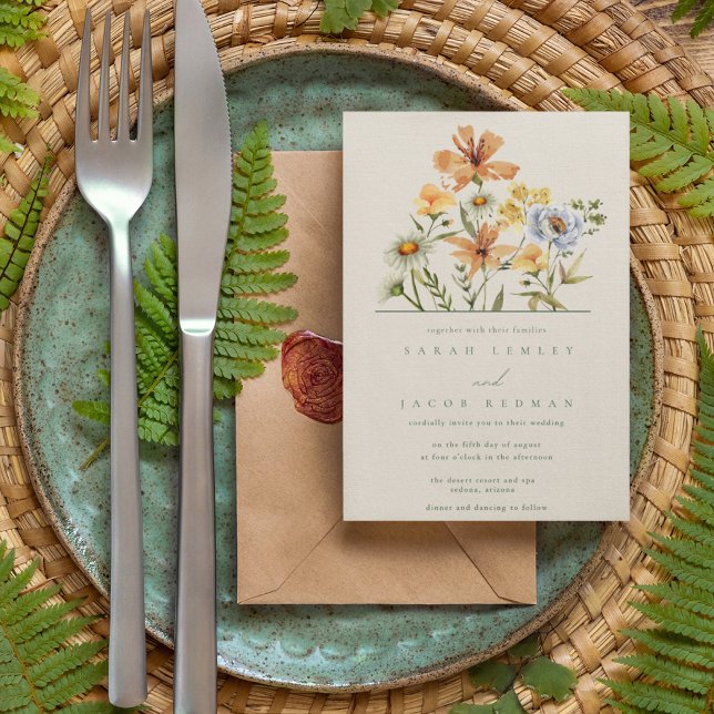 Wildflowers Botanical Garden Wedding Invitation (Creator Uploaded)