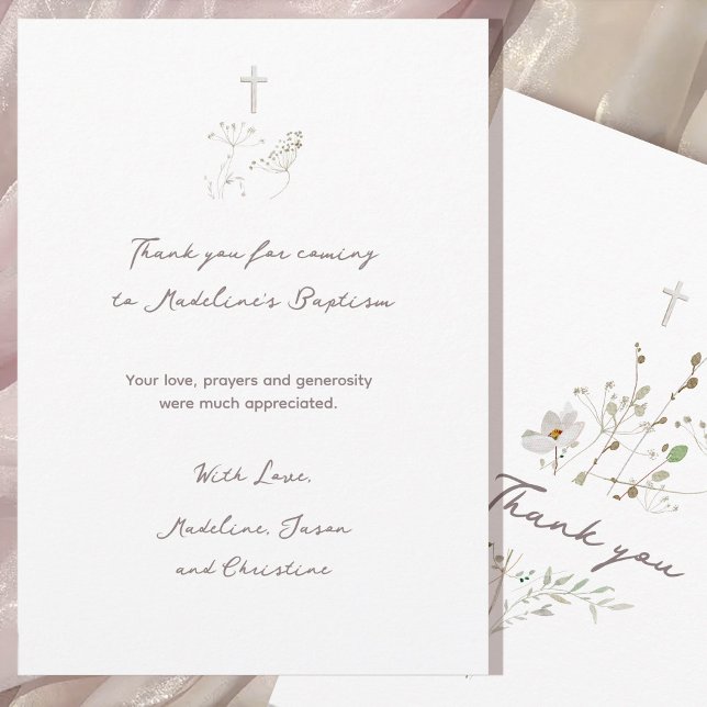 wildflowers bouquet | Baptism Thank you card (Creator Uploaded)