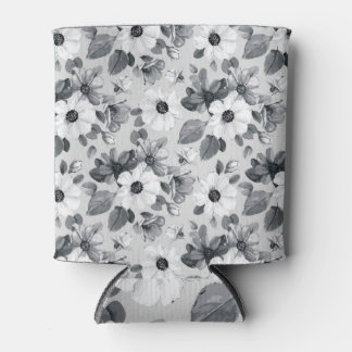 Wildflowers Bouquet Watercolor Vintage Illustratio Can Cooler