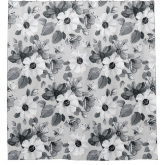 Wildflowers Bouquet Watercolor Vintage Illustratio Shower Curtain