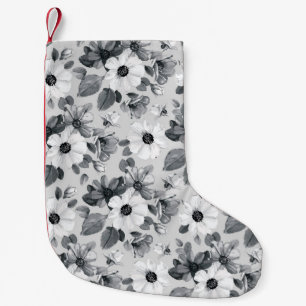 Wildflowers Bouquet Watercolor Vintage Illustratio Small Christmas Stocking