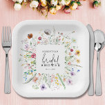 Wildflowers Bridal Shower<br><div class="desc">Stylish bridal shower square paper plates feature an elegant watercolor wildflower border and your details in chic lettering. MATCHING items in our collection.</div>