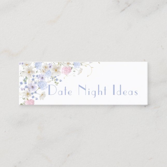 Wildflowers Bridal Shower Date Night Idea Card (Front)