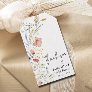 Wildflowers Bridal Shower Favour Gift Tags