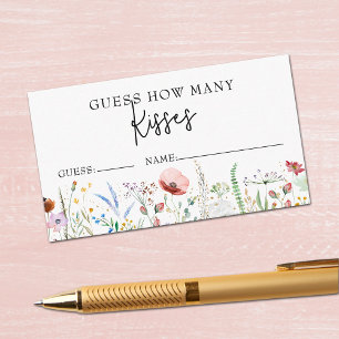 Wildflowers Bridal Shower Guess How Many Game Enclosure Card