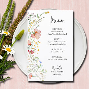 Wildflowers Bridal Shower Menu
