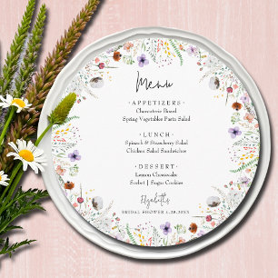 Wildflowers Bridal Shower Menu