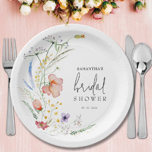 Wildflowers Bridal Shower Paper Plate