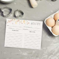 Wildflowers Bridal Shower Recipe Card