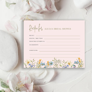 Wildflowers bridal shower recipe  enclosure card