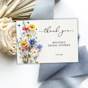 Wildflowers Bridal Shower Thank You Card