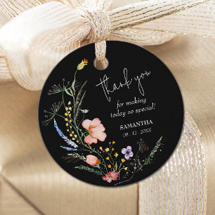 Wildflowers Bridal Shower Thank You Favour Tags