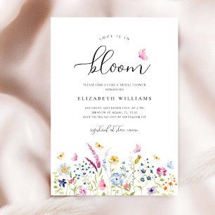 Wildflowers Bridal Shower Watercolor  Invitation