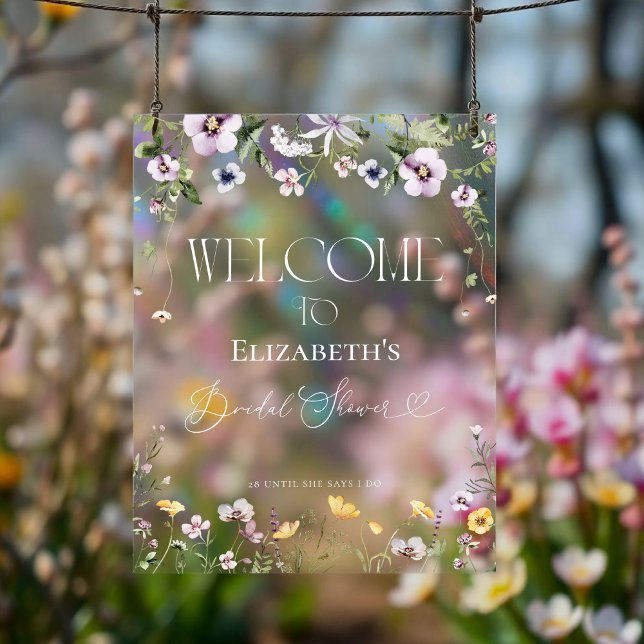 Wildflowers Bridal Shower Welcome Acrylic Sign (Creator Uploaded)
