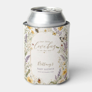 Wildflowers Bugs Watercolor Baby Shower Can Cooler