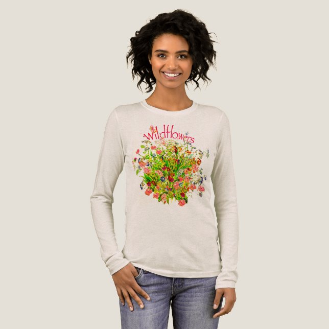 Wildflowers Bunch with Text Tri-Blend Shirt (Full Front)