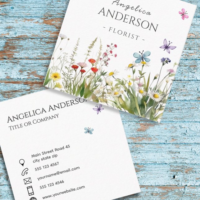 Wildflowers Butterflies Business Card (Creator Uploaded)