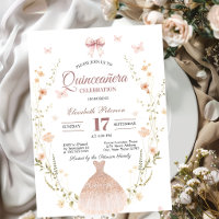 Wildflowers Butterflies Dress Bow Quinceanera