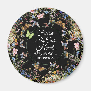 Wildflowers Butterflies Greenery Funeral Magnet
