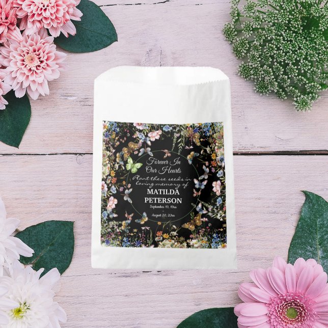 Wildflowers Butterflies Memorial Seed Packet  Favour Bags (Creator Uploaded)