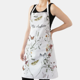 Wildflowers Butterfly Personalized Apron