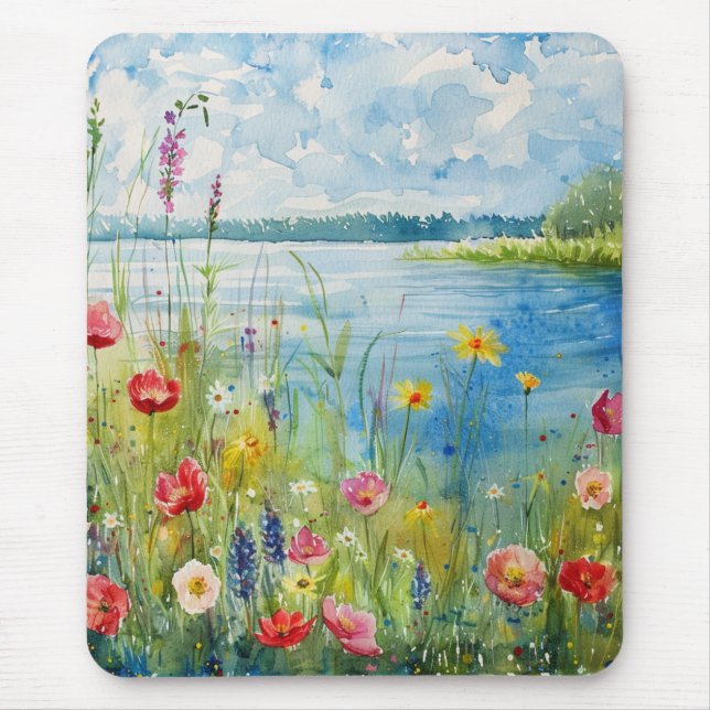 Wildflowers by a Lake Mouse Pad (Front)