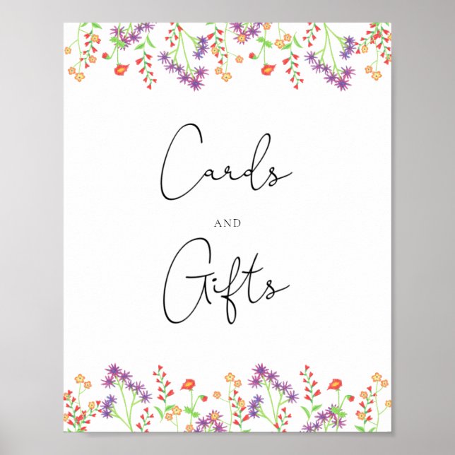 Wildflowers cards and gifts baby shower poster (Front)
