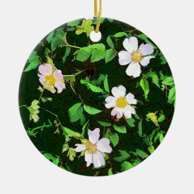 WILDFLOWERS CERAMIC TREE DECORATION (Front)