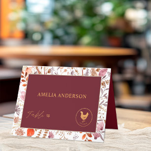 Wildflowers Chicken Meal Choice Guest Name Card